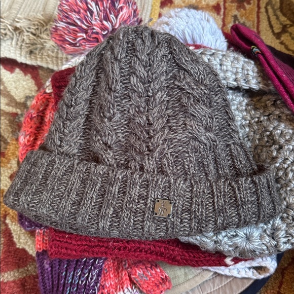 Smartwool cable knit beanie merino wool acrylic Heather brown gray adult o/s - Picture 1 of 11